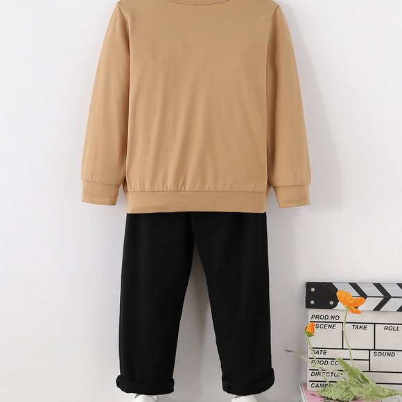 GIRLS BE KIND GRAPHIC TEE AND LEOPARD LINED JEANS SET - Picture 4 of 5